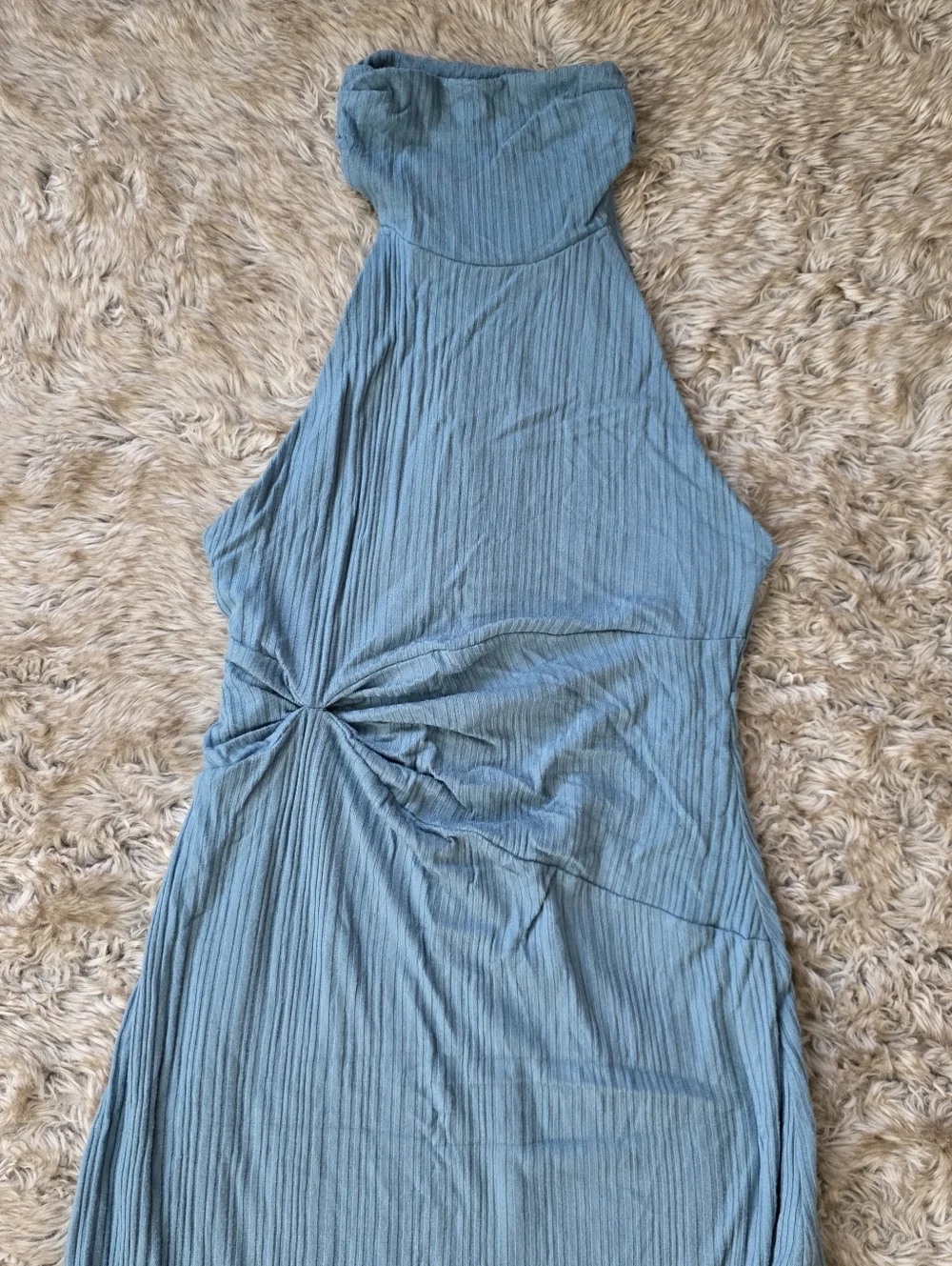 Free People Athea Halter Dress Ribbed Material Light Blue Women's‎